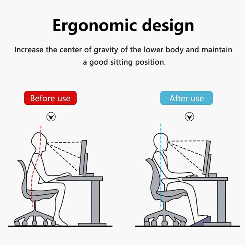 Height Adjustable Footrest with Massage Surface Under Desk Ergonomic Comfort Home & Office Foot Stool 5