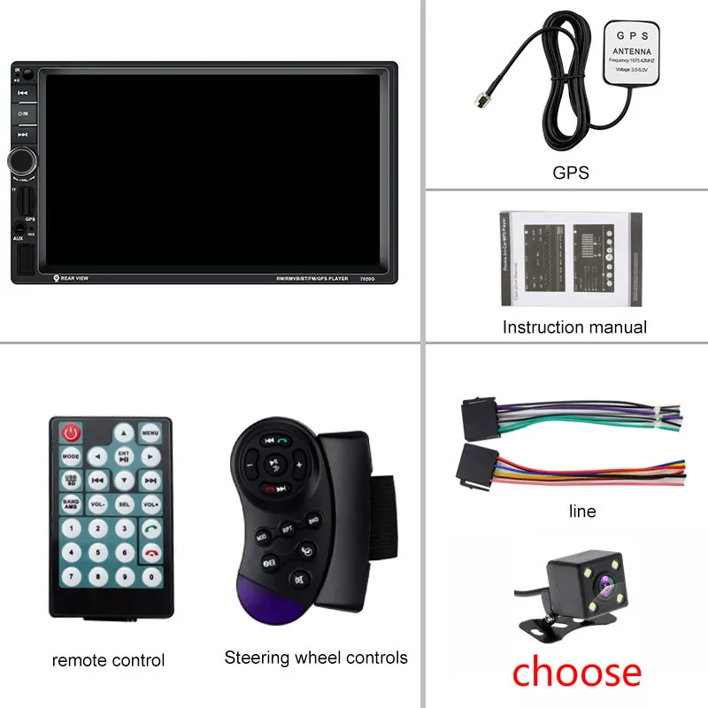 Car Radio 7021G 2 Din 7 Inch TFT MP5 Player USB Bluetooth Auto Video Remote  Control Audio GPS Navigation Rear View Camera - buy at the price of $70.28  in aliexpress.com | imall.com