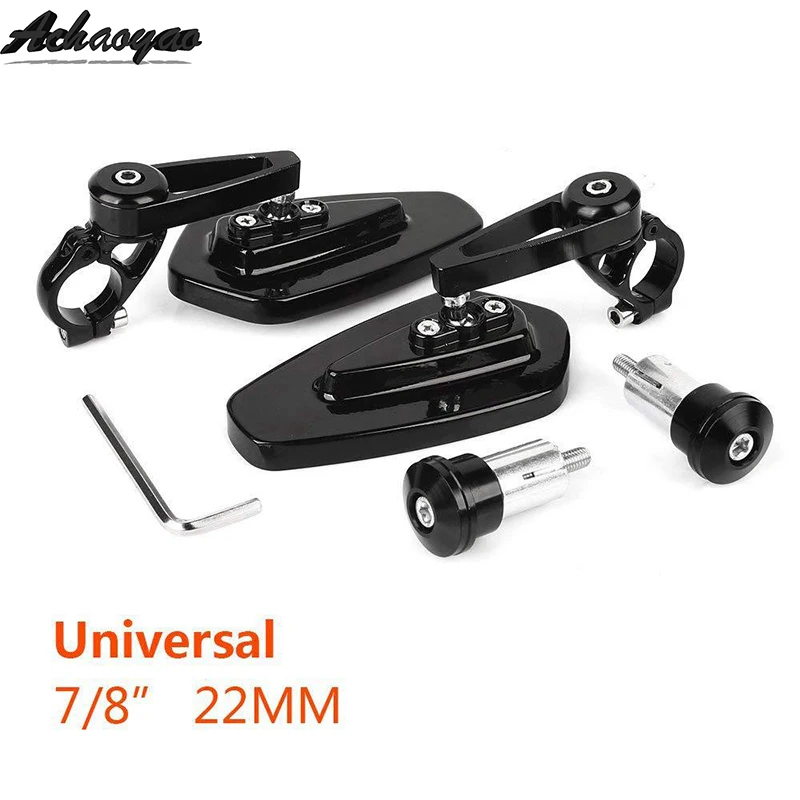 

Motorcycle Aluminum accessories para 7/8" 22mm Bar End Side Rearview Mirror Universal Motorbike Bike Handlebar Rear View Mirrors