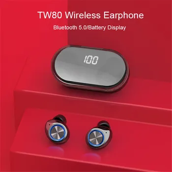 

YEVIEW TWS80 Bluetooth Earphone 5.0 Stereo wireless Waterproof Digital Display Noise LED Power