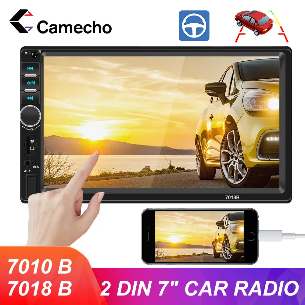 Camecho 2din Car Radio 7" HD MP5 Touch Android Mirrorlink Multimedia Player Buletooth USB Autoradio for Universal Stereo | Автомобили