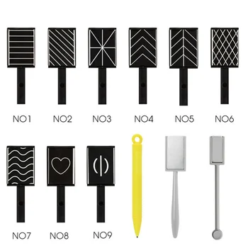 

9 Pcs Magnet Plate Stick 3D Cat Eye UV LED Gel Nail Polish Kit Nail Art Tools Manicure Tools