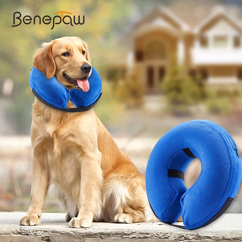 

Benepaw Inflatable Soft Dog Protective Collars Removable Bite-resistant Pet Protection Collar Adjustable Head Protecter