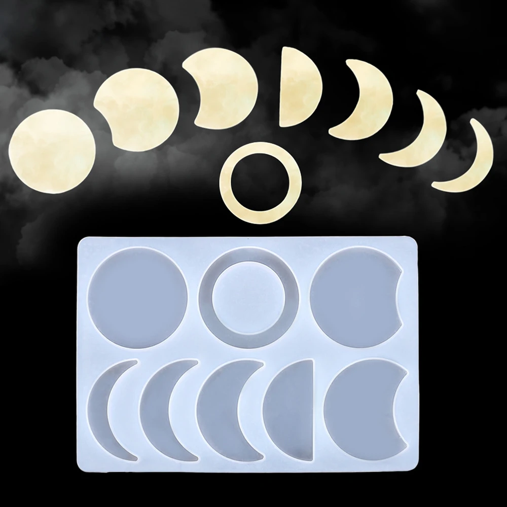 

8 Shapes Moon Silicone Casting Molds Jewelry Tools For DIY Resin Pendant Earring Uv Epoxy Handmand Craft Jewelry Making