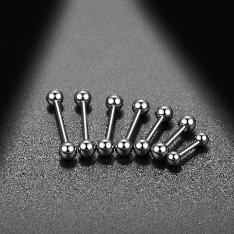 1PC Titanium Tongue Piercings Internally Threaded Industrial Barbell Tongue Ring Bar Ear Tragus Helix Piercing Body Jewelry piercing jewelry body piercing jewelry body jewelry