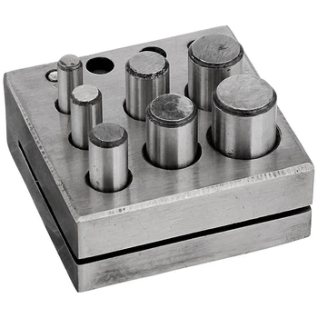 

HHO-Round Disc Cutter 7 Punch Set Tool Metal Cutting Square Base Jewelry Jeweler