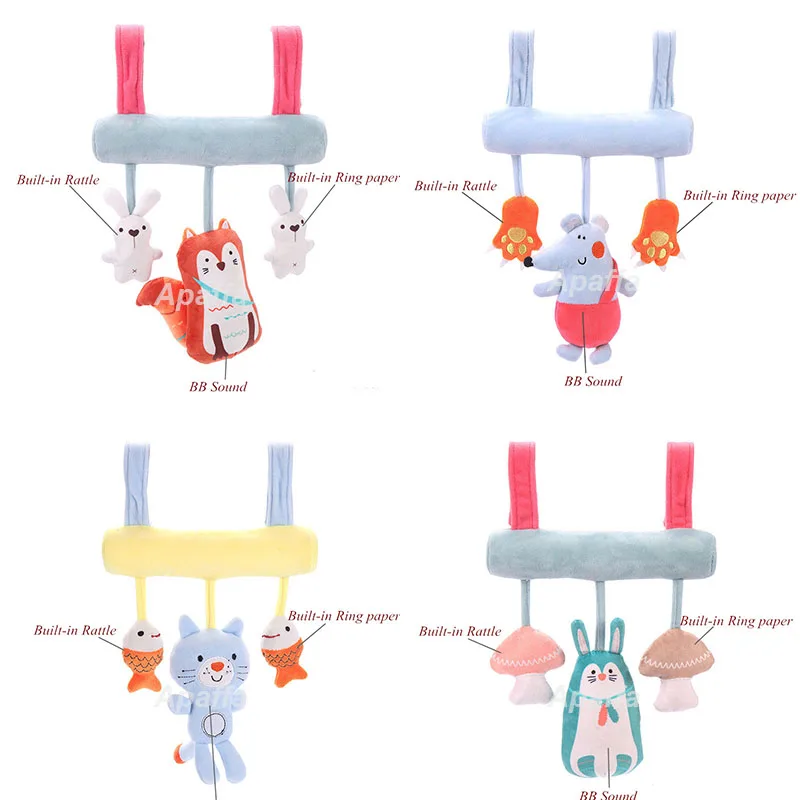 Детские погремушки игрушки плюшевые детские игрушки 0-12 месяцев мягкие животные музыкальная коляска-Погремушка игрушки для ребенка мобильный новорожденный на кровать, на коляску