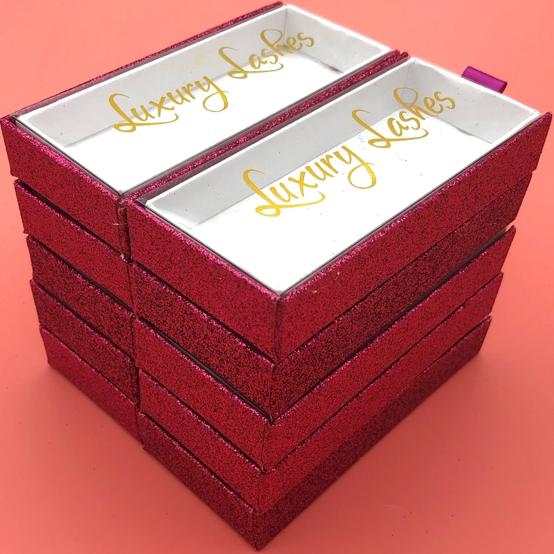 

Wholesale Square Mink False Eyelash Packaging Box Custom your Logo glitter Paper magnetic Box pvc Case Empty box