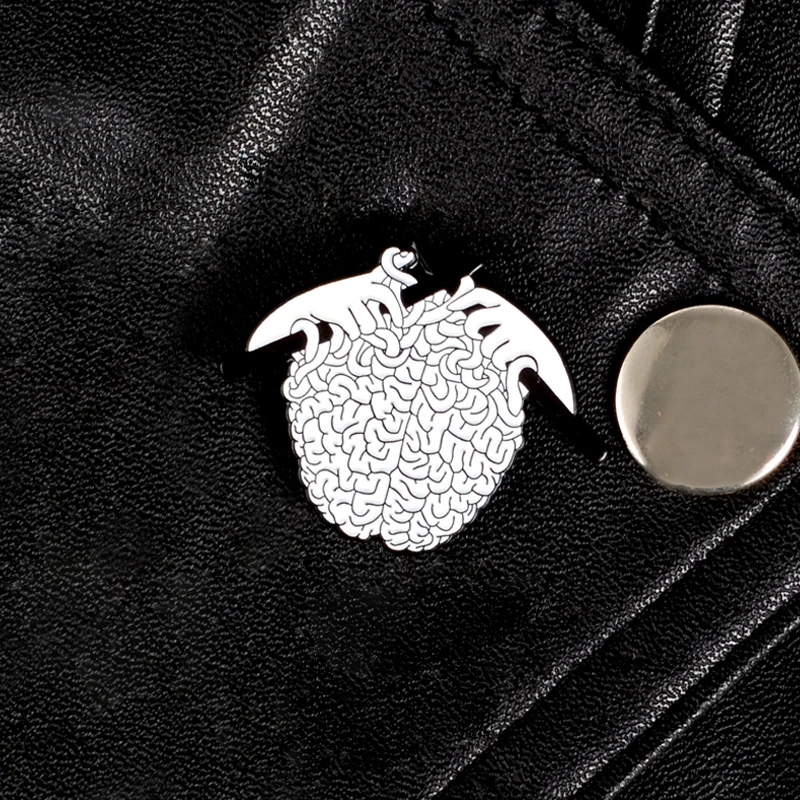 Knit Anatomical Brain Lapel Pins Knit Sweater Medical Anatomy Pins Meme Enamel pin Doctor and Nurse Jewelry Gothic Gift
