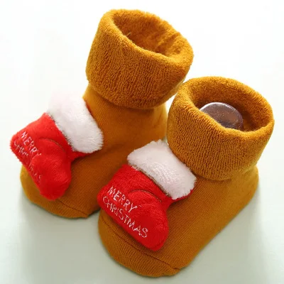 Рождественский подарок; носки; тематические детские хлопковые носки с героями мультфильмов для новорожденных; зимние детские Нескользящие носки унисекс для малышей - Цвет: SOCK
