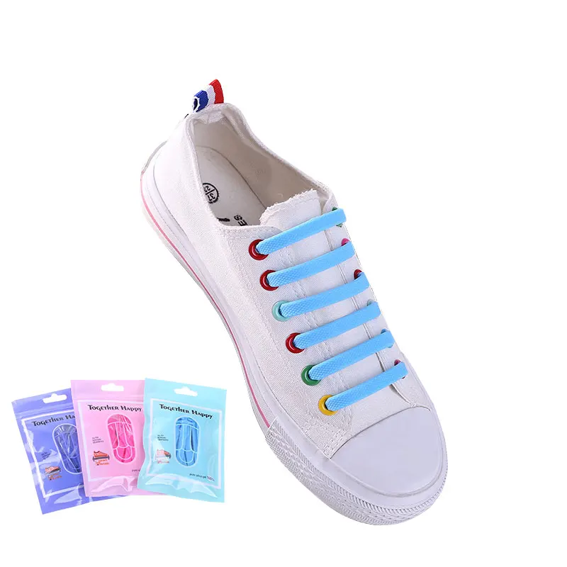

New 12Pcs/Set Women Lady Men Fashion No Tie Silicone Shoelaces Elastic Shoe Laces Waterproof Lazy Laces Silicone Shoe Lace