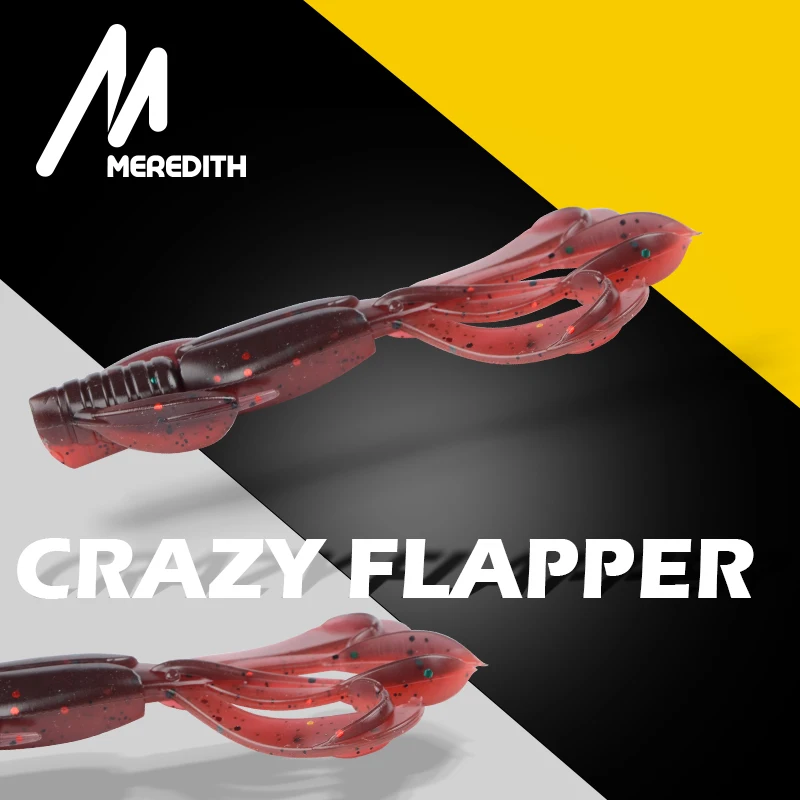 MEREDITH рыболовные приманки Crazy Flapper 90 мм/6 1 г 10 шт./лот Craws мягкие для рыбалки Мягкая