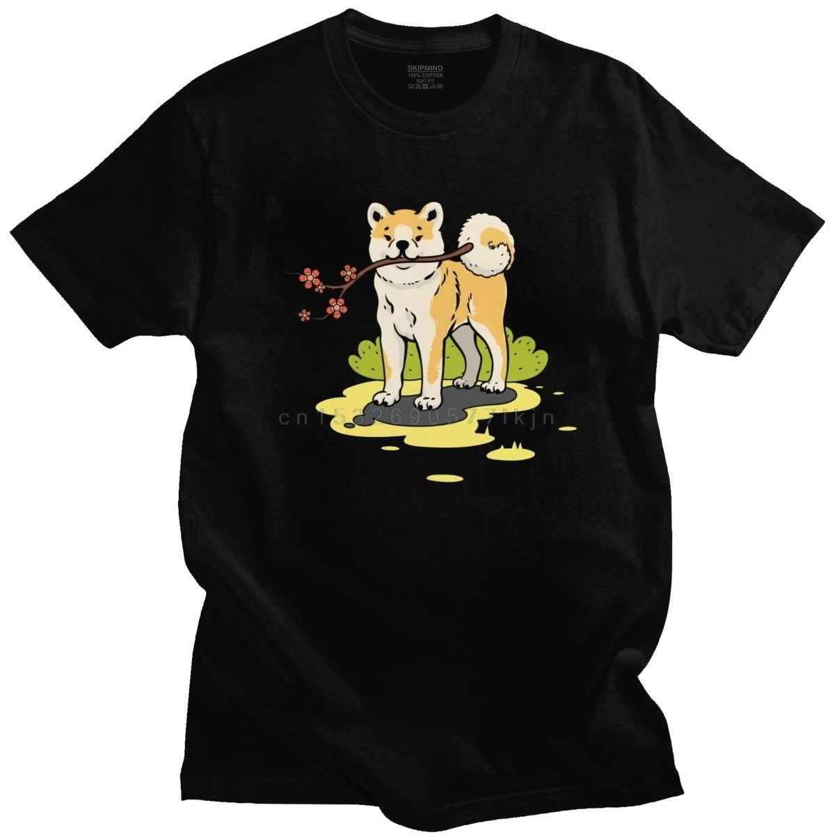 Уникальная забавная футболка Akita Inu Мужская с коротким рукавом японская собачкой
