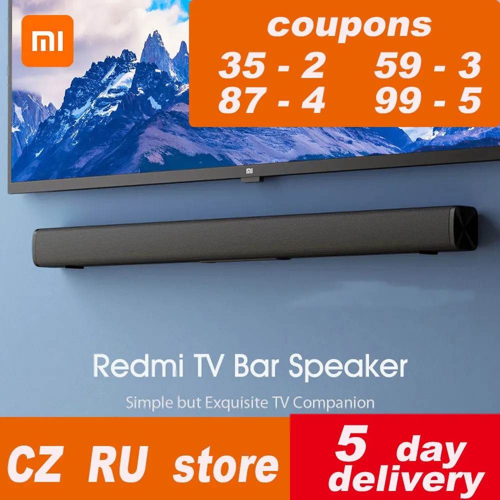 Redmi TV Speaker BT Stereo Soundbar Aux 3.5mm Wired BT5.0 Wireless Audio Home Theater Wall-Mounting 30W MDZ-34-DA | Электроника