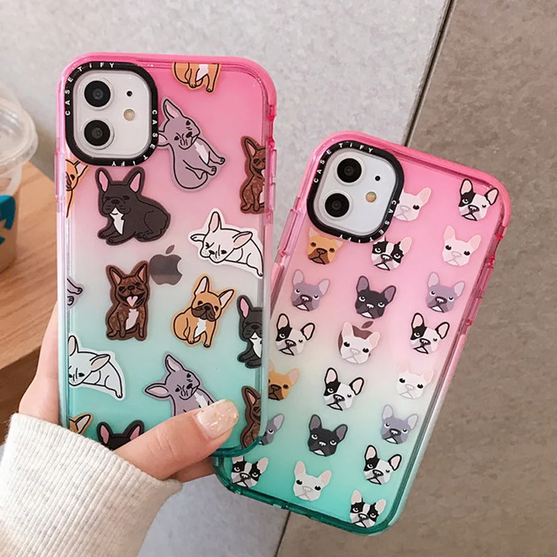 Милый чехол для телефона с французским бульдогом iPhone 7 8 Plus X XS 11 PRO Max XR SE прозрачный