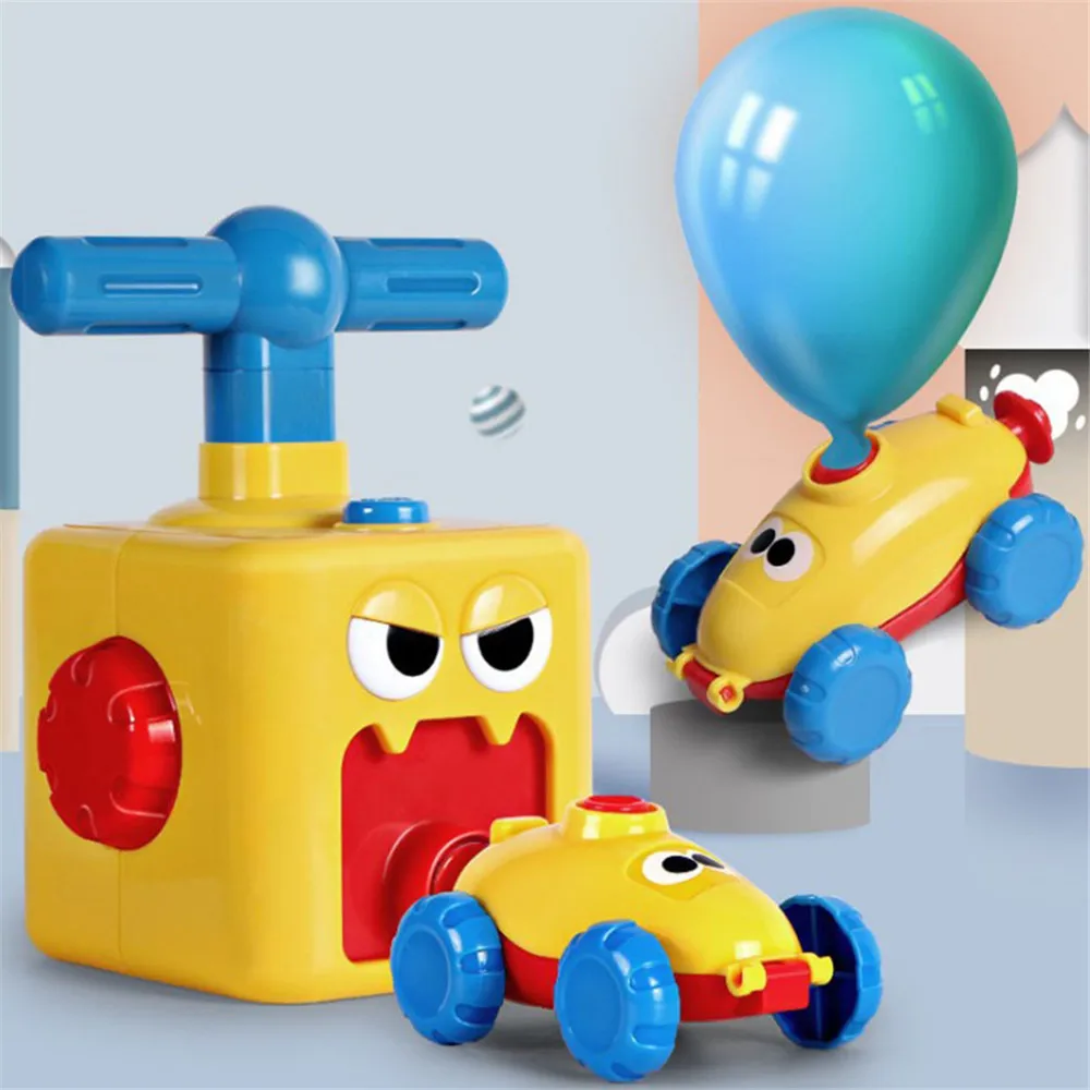 

2 in 1 Kids Car Toys Inertial Power Balloon Car Launch Tower Toy Science Experiment Puzzle Fun Balloon Interactive Boy Toys Gift