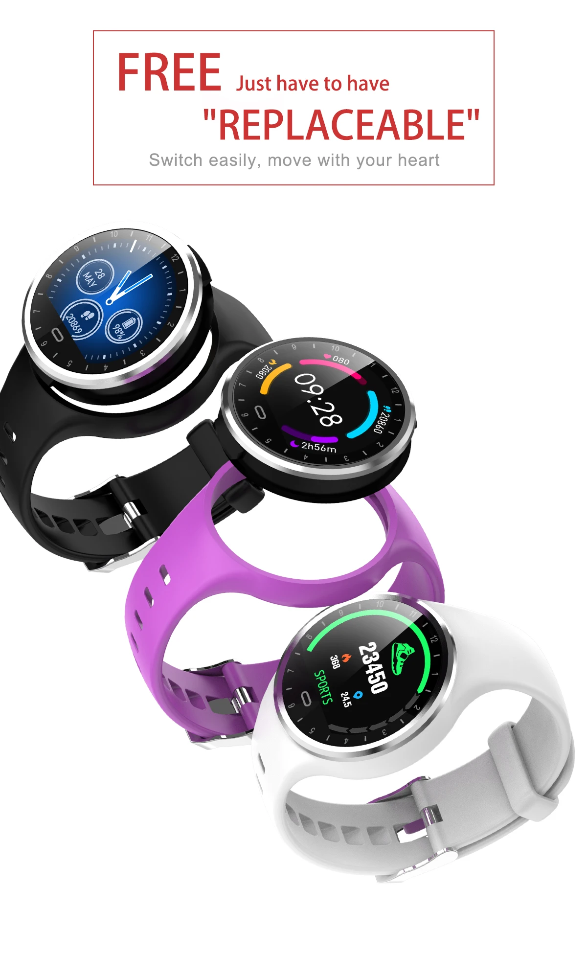 M8 розовые милые умные часы Для женщин Спорт состояние ожидания калории крови Давление сердечного ритма, Смарт-часы с мониторингом IOS/Android