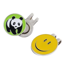 Комплект из 2 предметов с милой улыбкой и красивый рисунок панды сплав Гольф-маркер с магнитной шляпой и козырьком