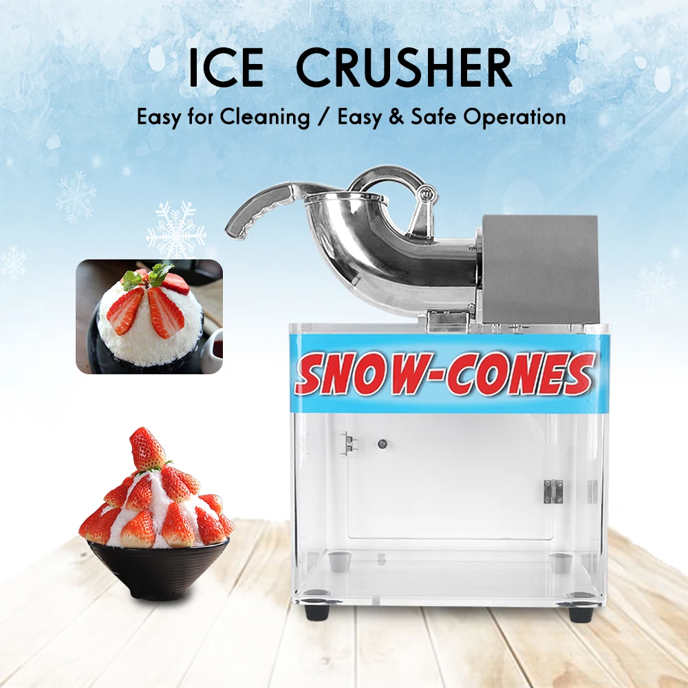 ITOP 180kgs/h Yield Ice Crusher Shaver Electric Snow Cone Maker Stainless Steel Blade Shaved Ice Machine With Ice Box