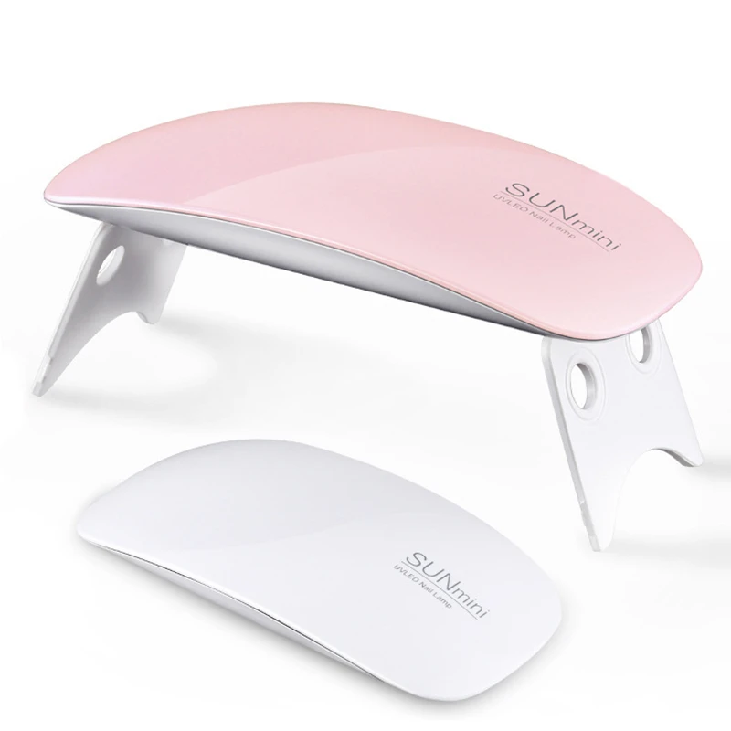 

6W Nail Dryer Machine UV LED Lamp Portable USB Cable Home Use Nail UV Gel Varnish Dryer 6 LEDS Lamp Nail Art Tools 2 Color