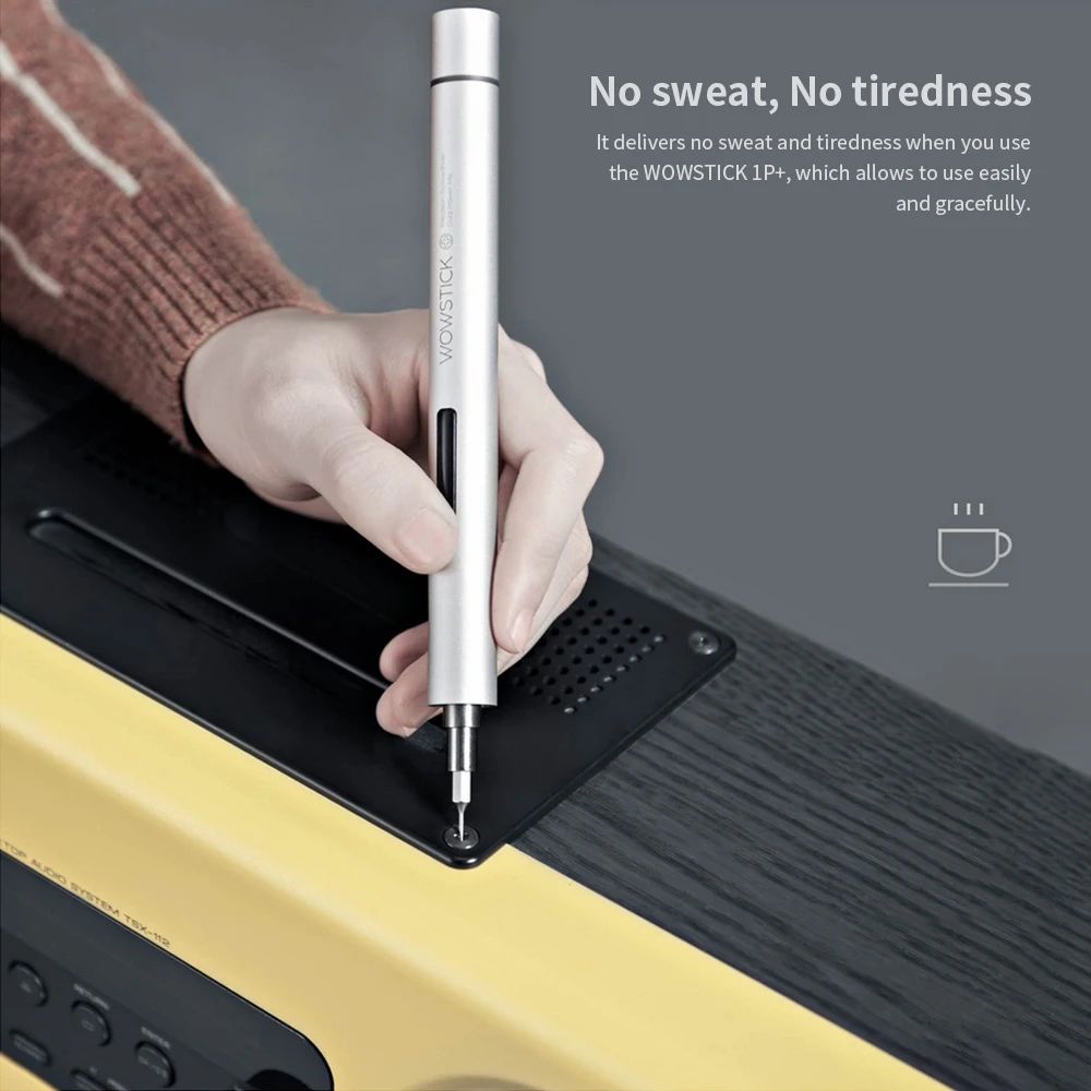 Алюминиевый корпус WOWSTICK 1P+ электрическая отвертка 150 об/мин с 20 шт. набор инструментов для ремонта очков/смартфона/компьютера/бритвы