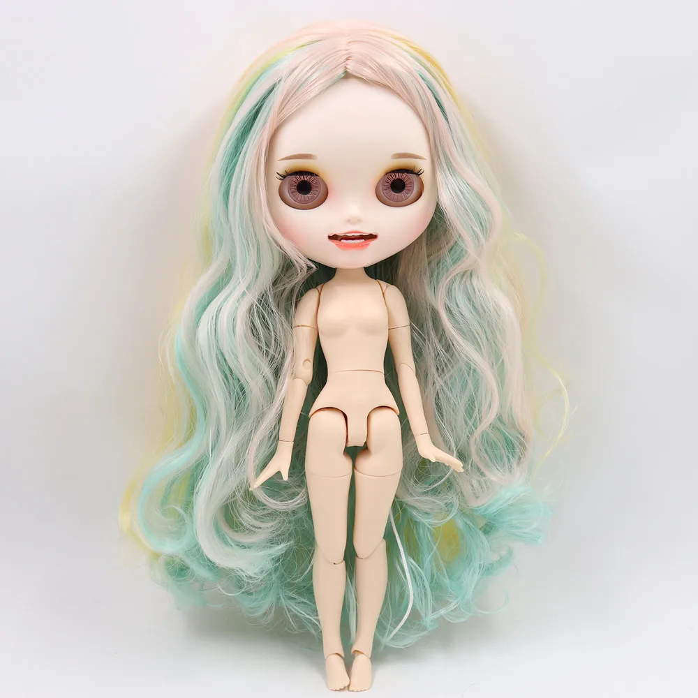 Ледяной обнаженный Blyth кукла No. BL4006/1200/2352 красочные волосы резные губы открытый рот матовая индивидуальные лицо соединение тела 1/6 bjd