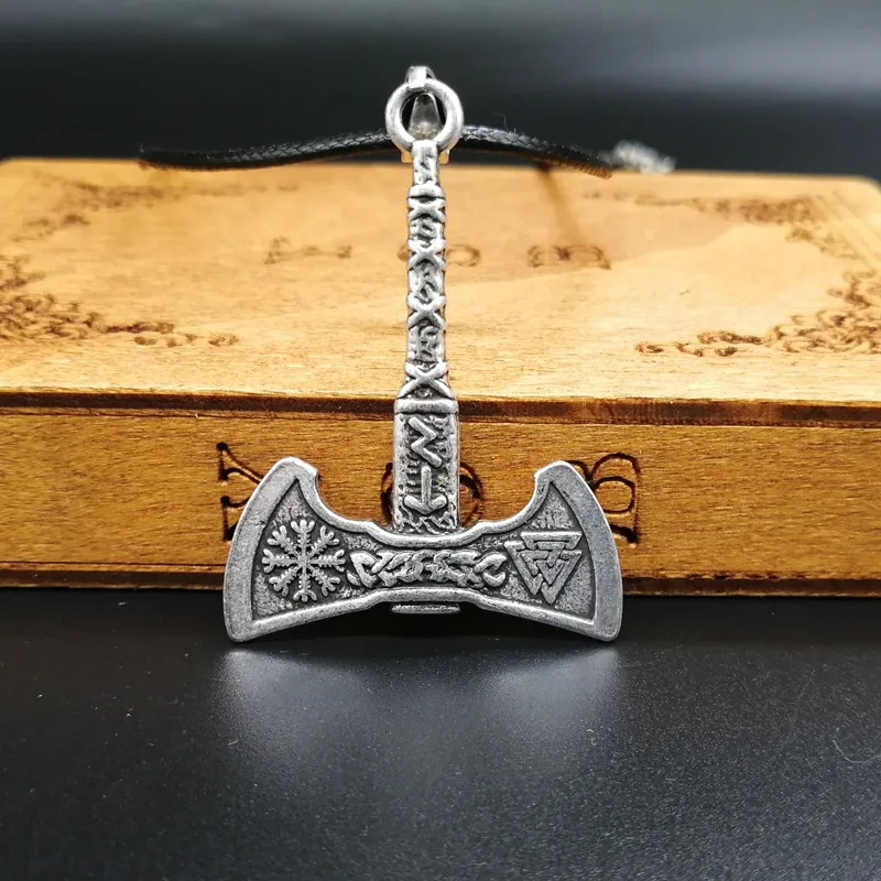 Aegishjalmur Valknut Амулет подвеска в виде топора ожерелье для женщин и мужчин