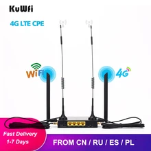 KuWFi 4G LTE WiFi Wireless Router 300Mbps Cat 4 High Speed Industry CPE with SIM Card Slot and 4pcs External Antennas