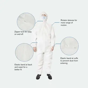 

3XL Dropshipping Disposable Protective Suit Protect Safety Medical Clothing Anti Bacteria Droplet Suit practical portable