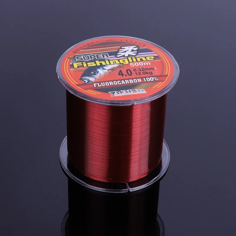 100/200/300/500M Fishing Line Super Strong 100% transparent Nylon Not Fluorocarbon Fishing Tackle Non-Linen Multifilament Red