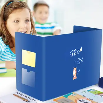 

96*33cm Coated Paper Fold Eat Safety Grid Baffle Isolation Board Practical Restaurant Economic Scale Learn School for students