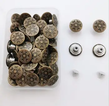 

50 sets of jeans button metal button replacement kit 17mm combination copper buckle replacement kit box