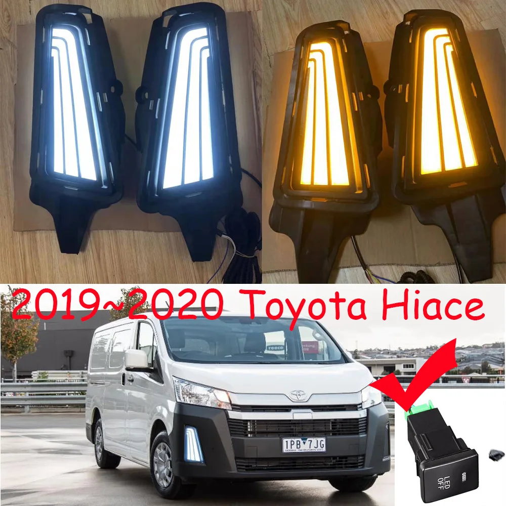 Год для toyota Hiace Дневной светильник автомобильные аксессуары светодиодный DRL головной светильник для toyota Hiace противотуманный светильник