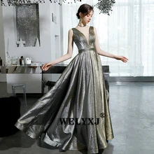 Вечернее платье es длинное красивое сексуальное вечернее платье с глубоким v-образным вырезом длинное платье с v-образным вырезом без рукавов с блестками блестящая новая форма
