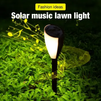

Solar Music Floodlight Lamp Garden Light Waterproof Dual Colors Led Outdoor Lamp Walk Street Solar Path Lamp Decoration