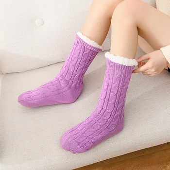 

1 Pair Women Men Indoor Floor Socks Warm Stretchy Soft Thicken for Winter Home -MX8
