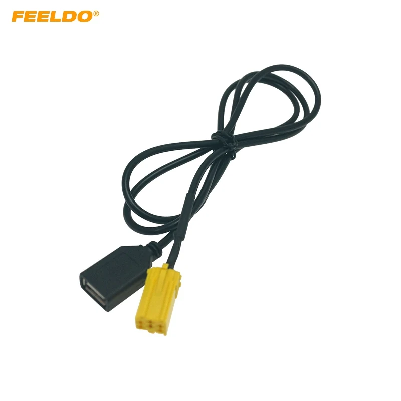 Feeldo Car Audio Radio 6Pin Aux Cavo Usb Prolunga Porta Femmina Per Mini Iso Fiat Grande Punto Adattatore Cavo Usb # Hq6955