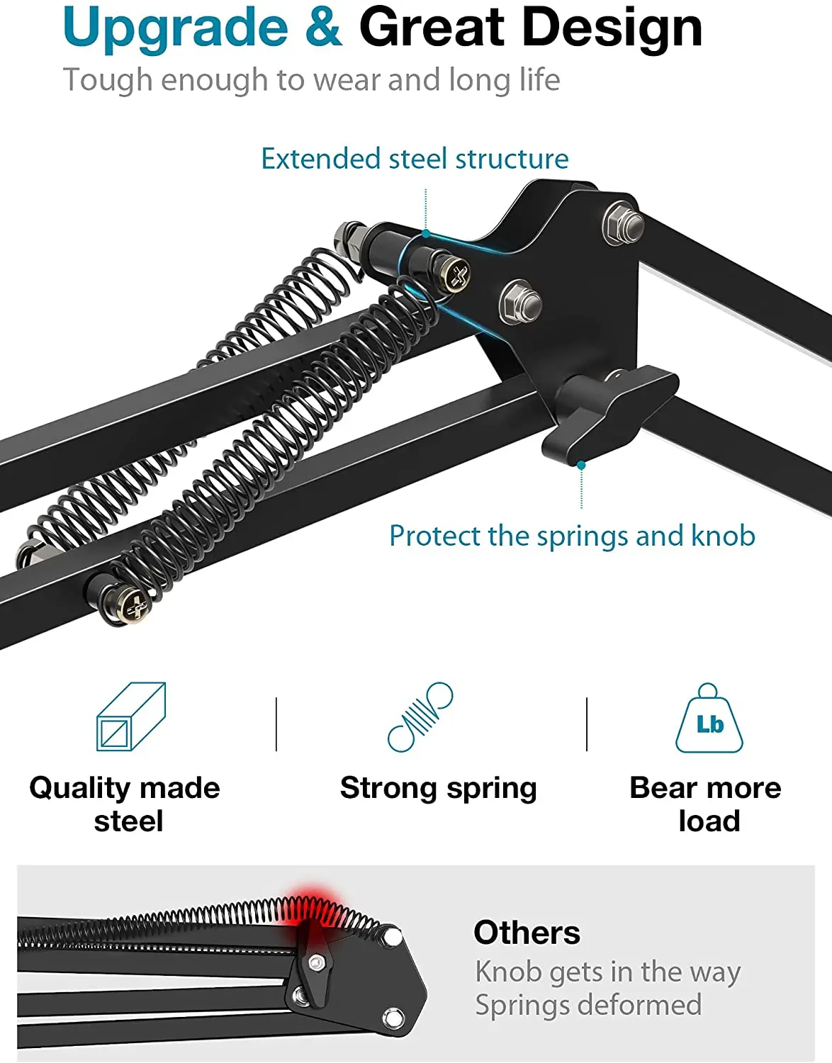 Microfone Ajustável Suporte para Bola de Neve Azul e Bola de Neve Azul Gelo Suspensão Boom Scissor Braço Suporte com Microfone Windscre - Image 5