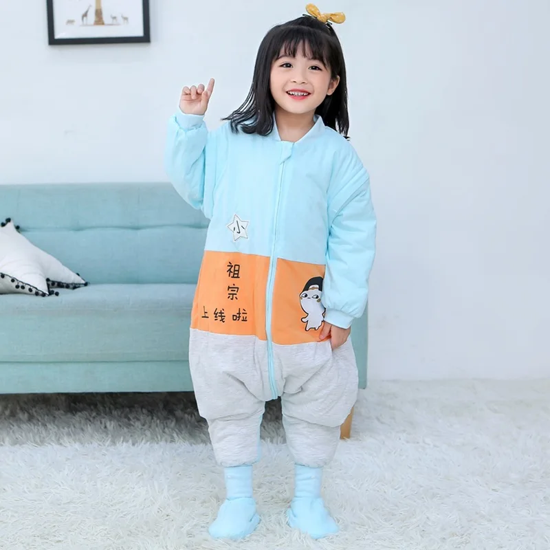 Sac de couchage pour enfants avec jambes Pyjama doux chaud, fille