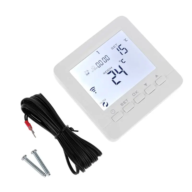 WiFi Smart Electric Heating Thermostat Room Temperature Controller 16A 90-240VAC for Alexa Echo Google Home IFTTT