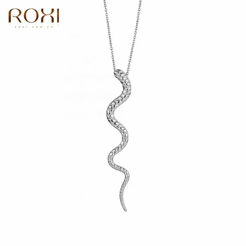 ROXI Genuine 925 Sterling Silve Snake Pendant Necklace Women Gifts Punk Style Charm Gold Choker Necklace Long Statement Jewelry - Image 4