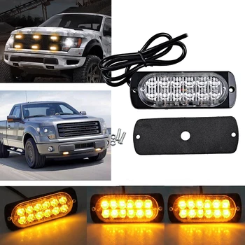 

DC 12-24V 36W Yellow 12LED Car Truck Warn Safety Urgent Always Bright Light Lamp Dustproof Super Bright