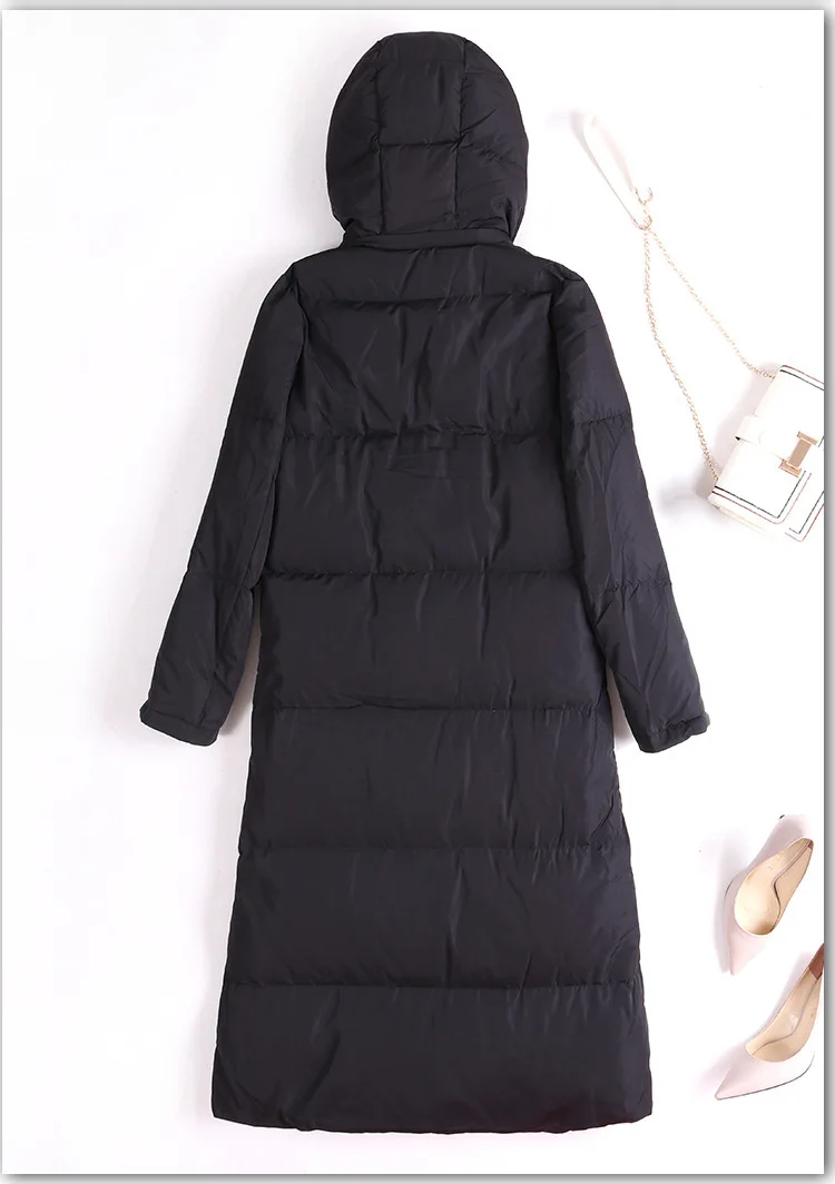 Бутик Зима женский с капюшоном утолщенный длинный пуховик doudoune femme hiver chaqueta mujer veste femme casacos пальто