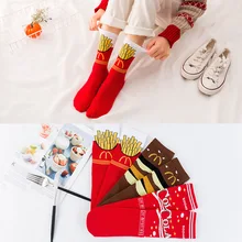 Харадзюку, модные забавные женские носки с изображением картофеля, гамбургера, кока, Снэк meia, женский в Корейском стиле, новинка, удобные женские носки