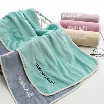 

Fine Fiber Sports Towel Sweat Absorbing Quick-drying Towel Double-sided Plush Fitness Towel Outdoor Sports Sweat Embroidered Cov