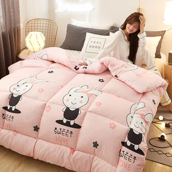 

New Style quilt Thicken Blanket king queen size single double Cashmere Winter patchwork duvet lamb wool Warm comforter