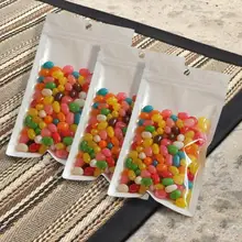 Маленький 8*13 см белый/прозрачный самоуплотняющийся пластиковый пакет на молнии для розничной упаковки, Ziplock сумка на молнии с отверстием для подвешивания