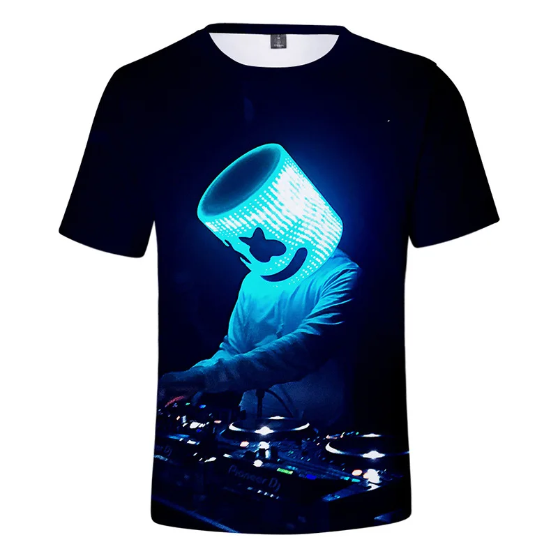2020 Летняя мода DJ электронная музыкальная Зефир 3D с принтом футболка короткими рукавами детская одежда для