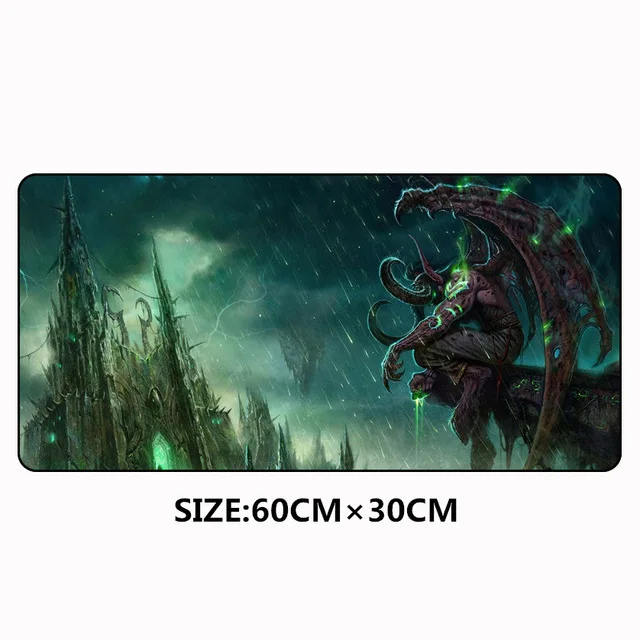 60x30 см World of Warcraft резиновый игровой коврик для мыши Otaku Прочный Модный коврик для мыши мягкий коврик для ноутбука - Цвет: Серый