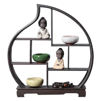 

Peach-shaped Chicken Wing Wood Bogu Shelf Duobao Cabinet Cabinet Wenwan Display Rack Chinese Solid Wood Bogu Shelf Home Decor